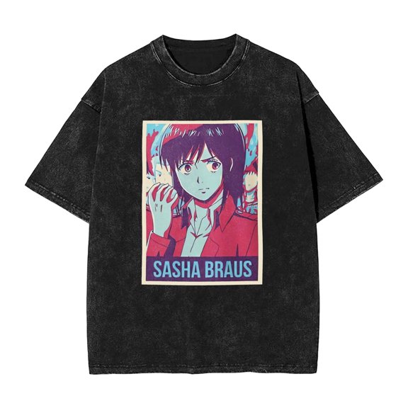 Attack on Titan Men's Cotton Summer T-Shirts Vintage Tee Loose Fit Short Sleeve Casual Tshirts for Men Women 2XL