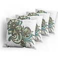 thumbnail image 5 of Ambesonne Ethnic Throw Pillow Cover 4 Pack, Traditional Ornate Flower, 20", Dark Brown Green Blue, 5 of 7
