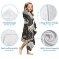 thumbnail image 7 of Black White Gold Marble Pattern Hooded Bath Towel，60"x35" for Ages 3 To 12 Kids, Quick Dry Lightweight Soft Microfiber Hood Beach Towel Cover Up for Kids, 7 of 7