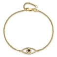 thumbnail image 5 of Primal Gold 14 Karat Yellow Gold A Diamond and Sapphire Evil Eye with 1-inch Extension Bracelet, 5 of 5