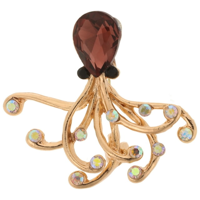 KAKOWELY Broche Pieuvre Colorée Broche Pieuvre en Cristal, Bijoux en Strass Broche Décorative Animal Broche Broche pour Accessoires de Bijoux d'Halloween