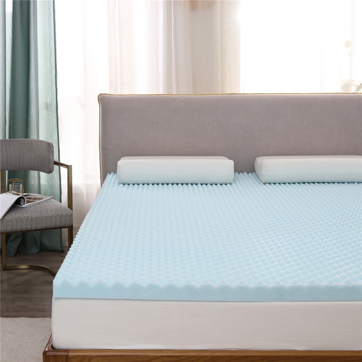 Promotion 3 inch Gel Swirl Memory Foam Mattress Topper Egg Crate