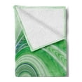 thumbnail image 2 of Spires Soft Flannel Fleece Throw Blanket, Curve Windsround Fixed Motif Continuously Increasing Spirals Computer Print, Cozy Plush for Indoor and Outdoor Use, 60" x 80", Green, by Ambesonne, 2 of 5
