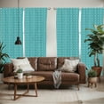 thumbnail image 2 of Ambesonne Floral Window Curtains, Teal Tone Flowery Pattern, Each 28" W x 63" L, White and Teal, 2 of 5