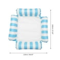 thumbnail image 4 of Unique Bargains 1 Set Pool Hammock Lounger Stripe Floating Water Hammock Light Blue, 4 of 6