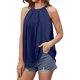 thumbnail image 2 of Blusa informal sin mangas con cuello halter para mujer, blusa informal holgada con volantes a la moda, suave y transpirable, para verano, 2 of 5