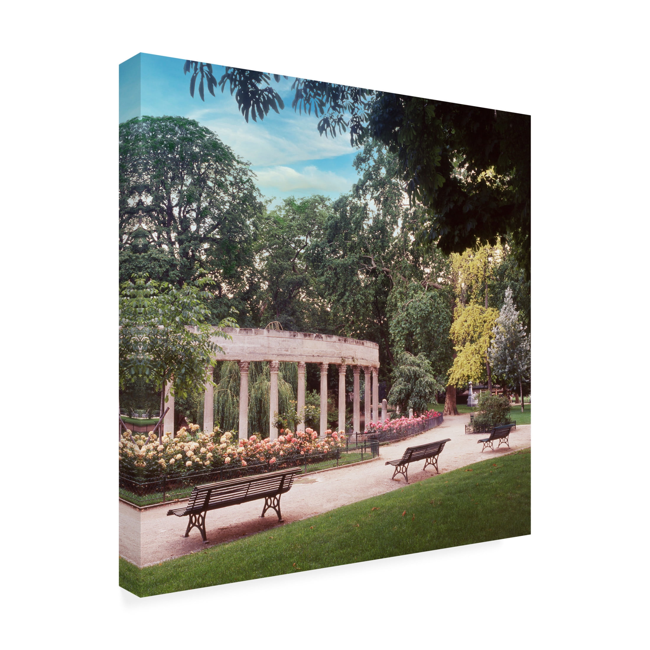 Canvas Wall Art - Alan Blaustein 'French Jardin No. 31' Wall Art for Living Room, Bedroom, or Office Décor by Trademark Fine Art - 24 x 24 Inches