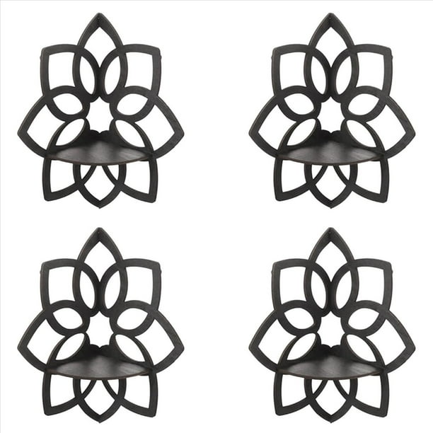 4X Estantes Esquineros de , Estantes Esquineros de Pared con Flores de Madera, Estantes Flotantes, Estante de ExhibicióN de Cristal, Estantes Esquineros de Pared Bohemios