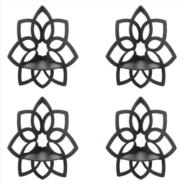 4X Estantes Esquineros de , Estantes Esquineros de Pared con Flores de Madera, Estantes Flotantes, Estante de ExhibicióN de Cristal, Estantes Esquineros de Pared Bohemios