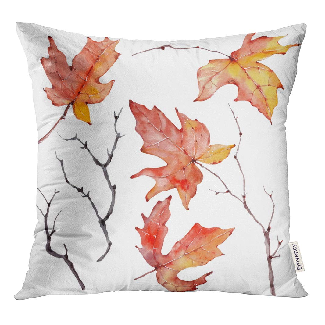 Rylablue Orange Branch Watercolor Branches Floral Bohemian Yellow Autumn Fall Throw Pillowcase Cushion Case Cover Walmart Canada