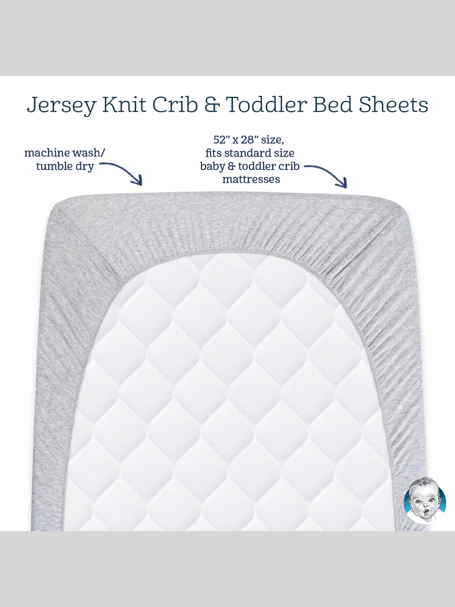 Gerber Baby Girl 100% Cotton Fitted Crib Sheet for Standard Crib and Toddler Mattresses