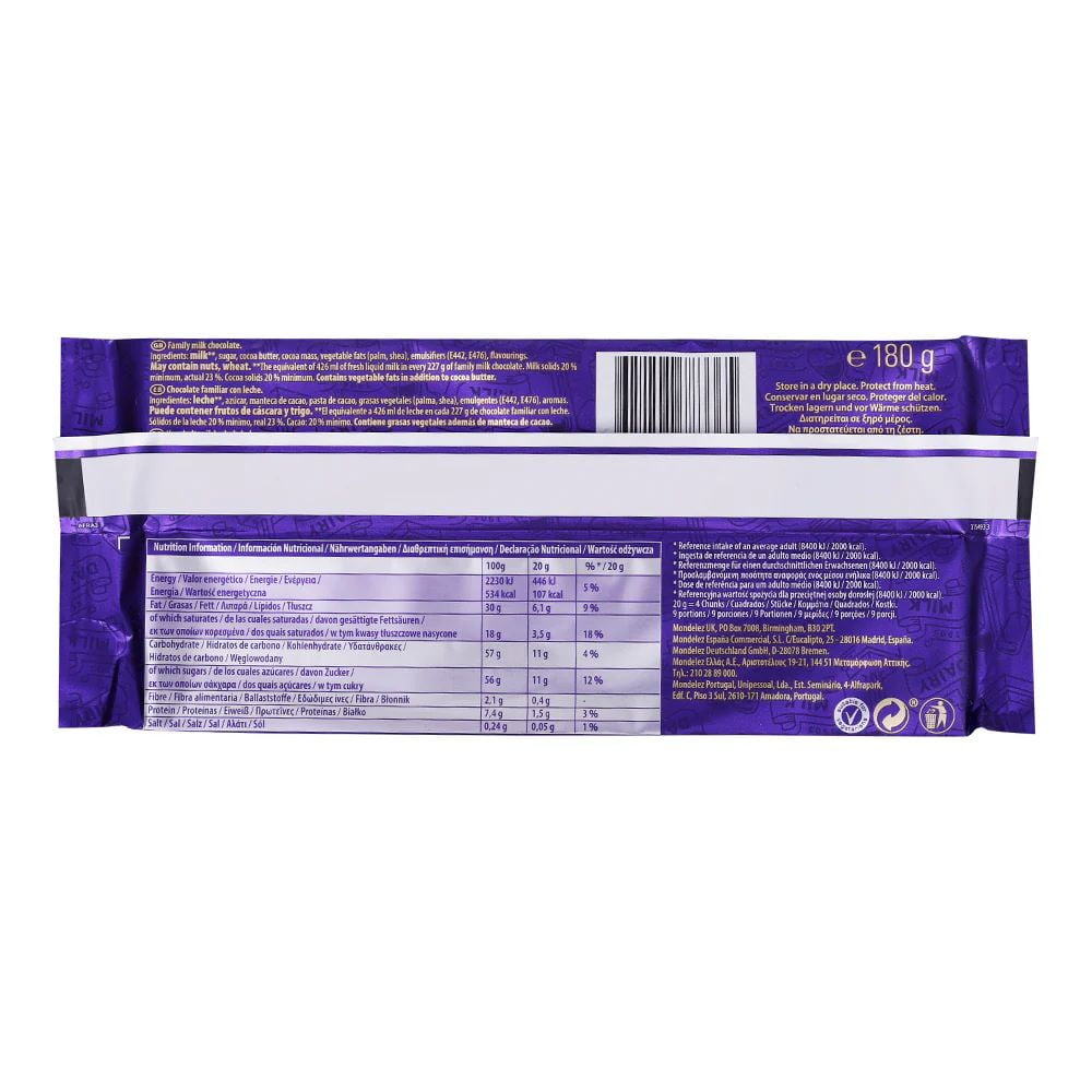 Cadbury Dairy Milk Chocolate 180g (Pack of 2)