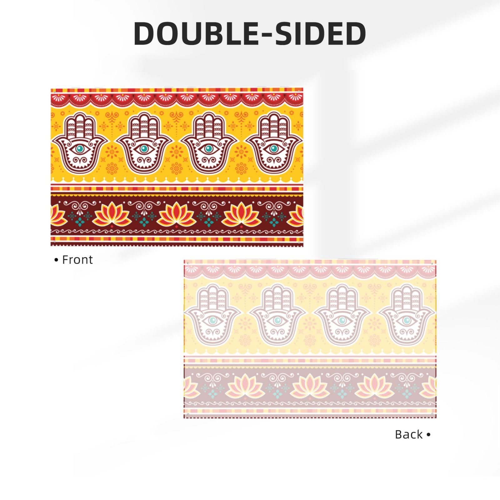 Pakistani Indian Evil Eye Hamsa Hand Four Hole Decorated Banner Flag for Garden Yard Home Decoration Indoor Outdoor 4x6 Ft