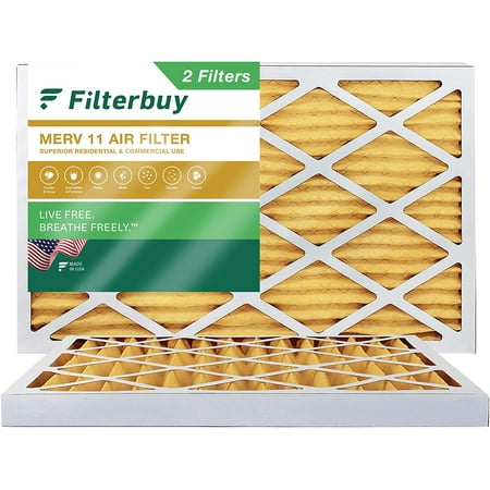 

Filterbuy 16x25x2 MERV 11 Pleated HVAC AC Furnace Air Filters (2-Pack)
