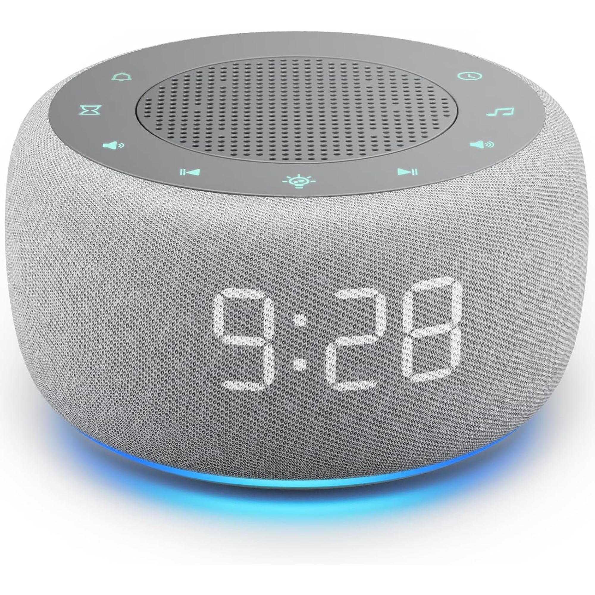 WYSHOP Alarm Clock with Sound Machine for Bedrooms – 2-in-1 White Noise Machine for Sleep Gentle Wake-Up with Soft Alarm Sounds Ambient Night Light Plug-in Sleep Better Wake Gently