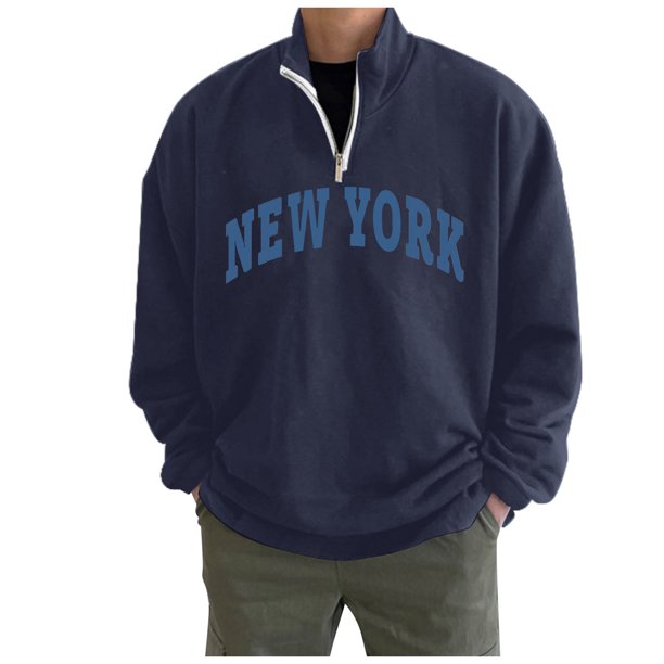 Gibobby Sudaderas hombre Sudadera De Felpa Cuello Redondo Manga Larga para Hombre Sudaderas Casuales(Marina,M)