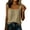 Khaki, variant on Women's Sleeveless Linen-Blend Square Neck Top, Side Drawstring Cami with Adjustable Ties, Casual Summer & Beach Wear Black XL