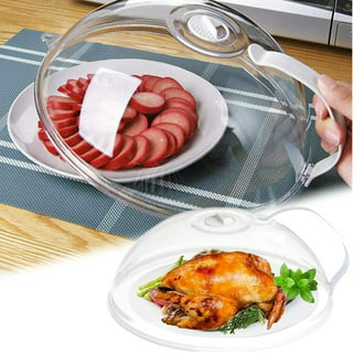 Microwave Splatter Cover for Food,Clear Microwave Splash Guard Cooker lid  with Handle,BPA-Free,Soft Plastic