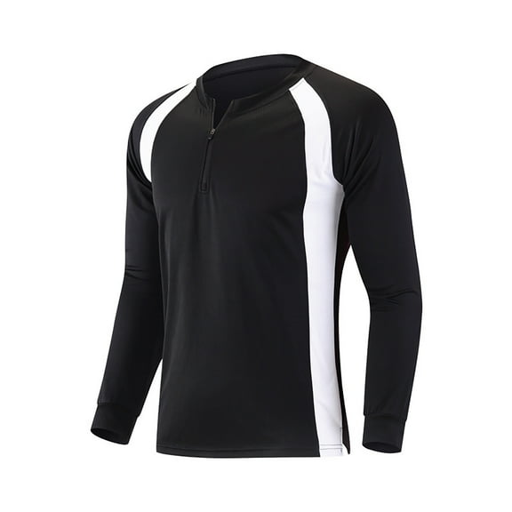 ZZHZGZ Mens 4Th of July Shirt Men T Shirts Pack Men's Summer Long Sleeve Training T Shirt with Half Zipper Collar Breathable T Shirt Xl