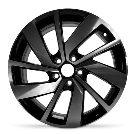 New OEM Replacement Wheel 18x7.5 in for 2019-2021 Volkswagen Jetta Machined Face With Painted Inlay Black 18 inch Aluminum Rim
