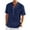 Navy, variant on fatyb Mens Casual Shirts Half Button Stand Collar Pocket T-Shirts Short Sleeve Beach Vacation Summer Tops