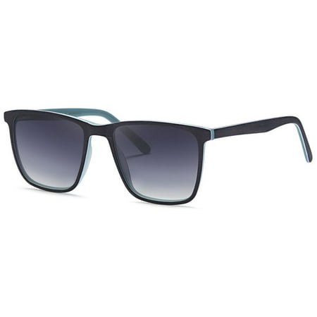 Hawaiian Island Creations Polarized Square Classic Wafer Black Blue High Quality Sunglasses Me'r - Black-Blue / Black Gradient Lenses