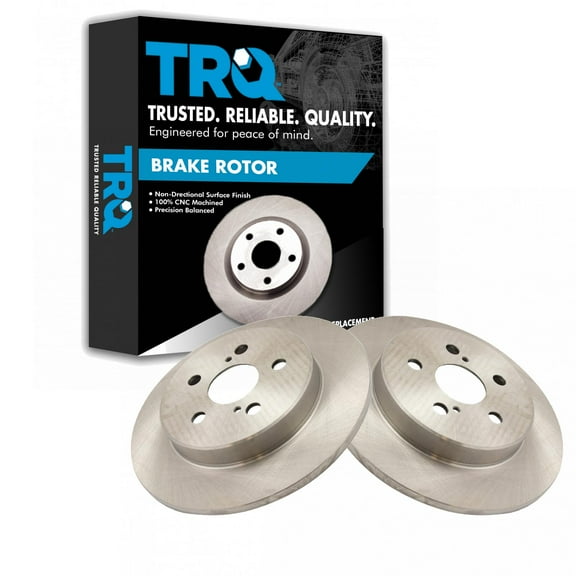 TRQ Rear Brake Rotors Set Solid Fits Select 2019-2020 Toyota Corolla