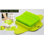 Bathroom Foot Brush Cleaning Slipper Massage Brush Scrubber With Sucker - Green