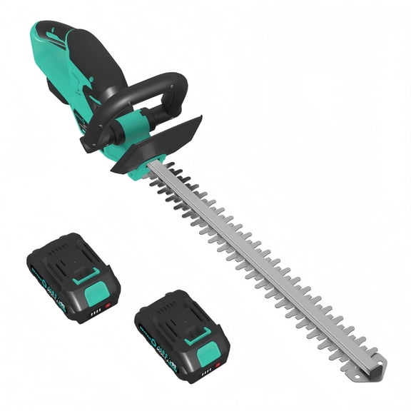 22.4" Cordless Hedge Trimmer with Brushless Motor, Double-Sided Dual Action Blade (2/3" Gap) – 2x 2.0Ah Rechargeable Batteries, Shears for Branches, Grass & Shrubs