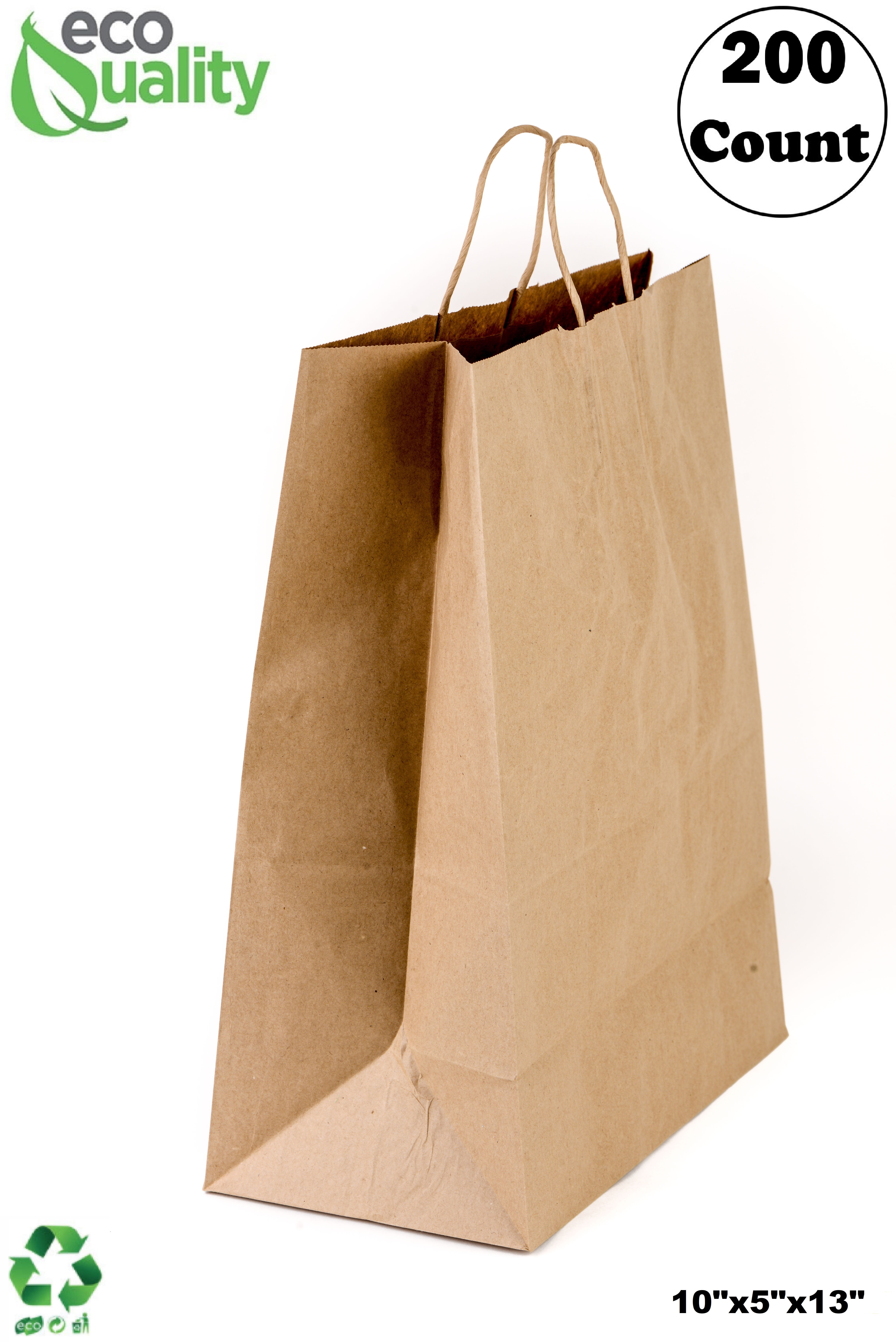 10 Kraft Tan Paper Gift Bags & Tissue Paper Recyclable Twist Handle Party Bag 
