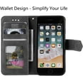 thumbnail image 3 of Splicing PU Leather Case for iPhone SE(5G) 2022 iPhone 7 iPhone 8 iPhone SE 2020, Retro Vintage Durable Flip Folio Wallet Cover with Magnetic Closure Kickstand Card Slots - Gray, 3 of 14