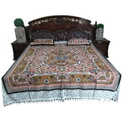 Mogul Indian Bedding Printed Boho Bedspread Cotton Tapestry