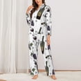 thumbnail image 3 of Kll Wine Bottles And Grapes Print Women'S Long Sleeve Pajamas With Pants Sleepwear Loungewear 2 Set-X-Large, 3 of 9