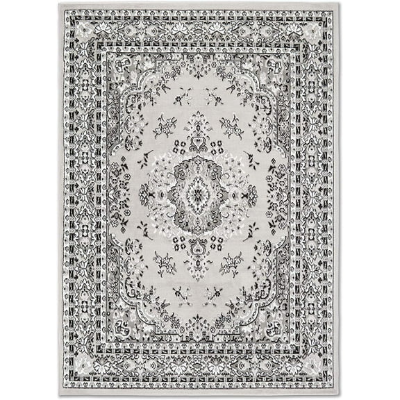Traditional Area Rug Bordered Medallion Design Persian Oriental Rugs Carpet Runners