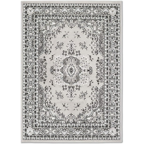 Rugs Gray Oriental 8x10 Area Rug Traditional Persian Bordered Carpet