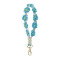thumbnail image 2 of Bohemian Hand Woven Flower Keychain Bracelet Pendant Phone Charm with Clashing Color Ribbons, 2 of 7