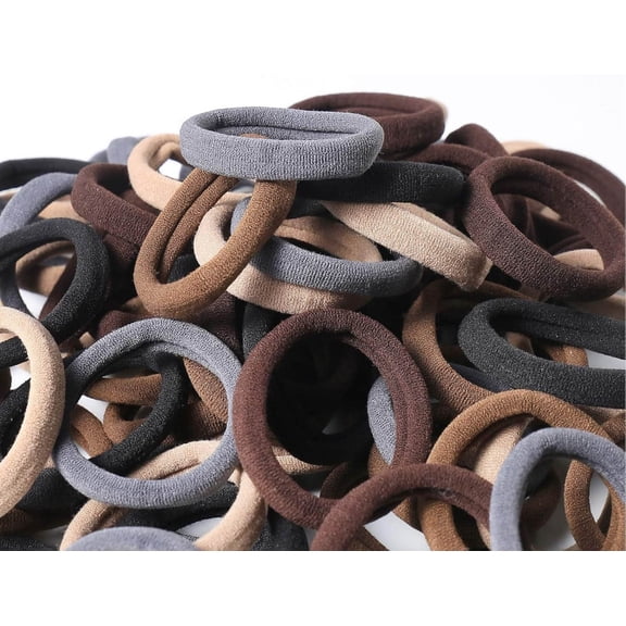 Thick Seamless Brown Hair Ties, Ponytail Holders Hair Accessories No Damage for Thick Hair