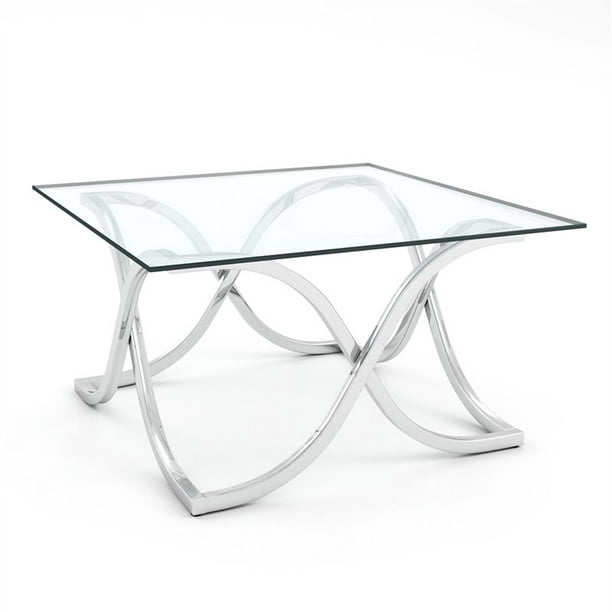 Furniture Of America Sarif Contemporary, Sophia Modern Stainless Steel And Glass Coffee Table