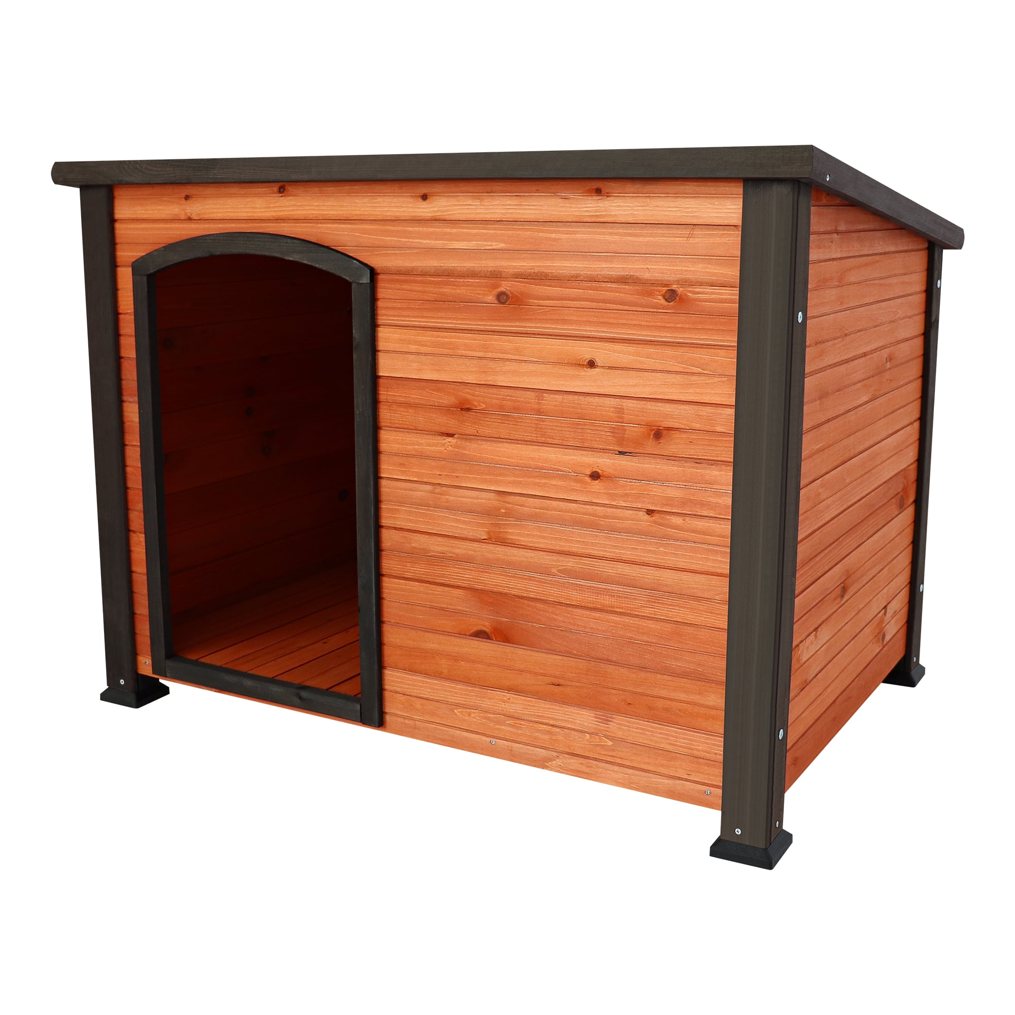 Pefilos 26" Width Wood Dog House for Medium Dogs with Removable Floor Outdoor Weatherproof Pet Cat House, Gold Pefilos 26" Width Wood Dog House for Medium Dogs with Removable Floor Outdoor Weatherproof Pet Cat House, Gold