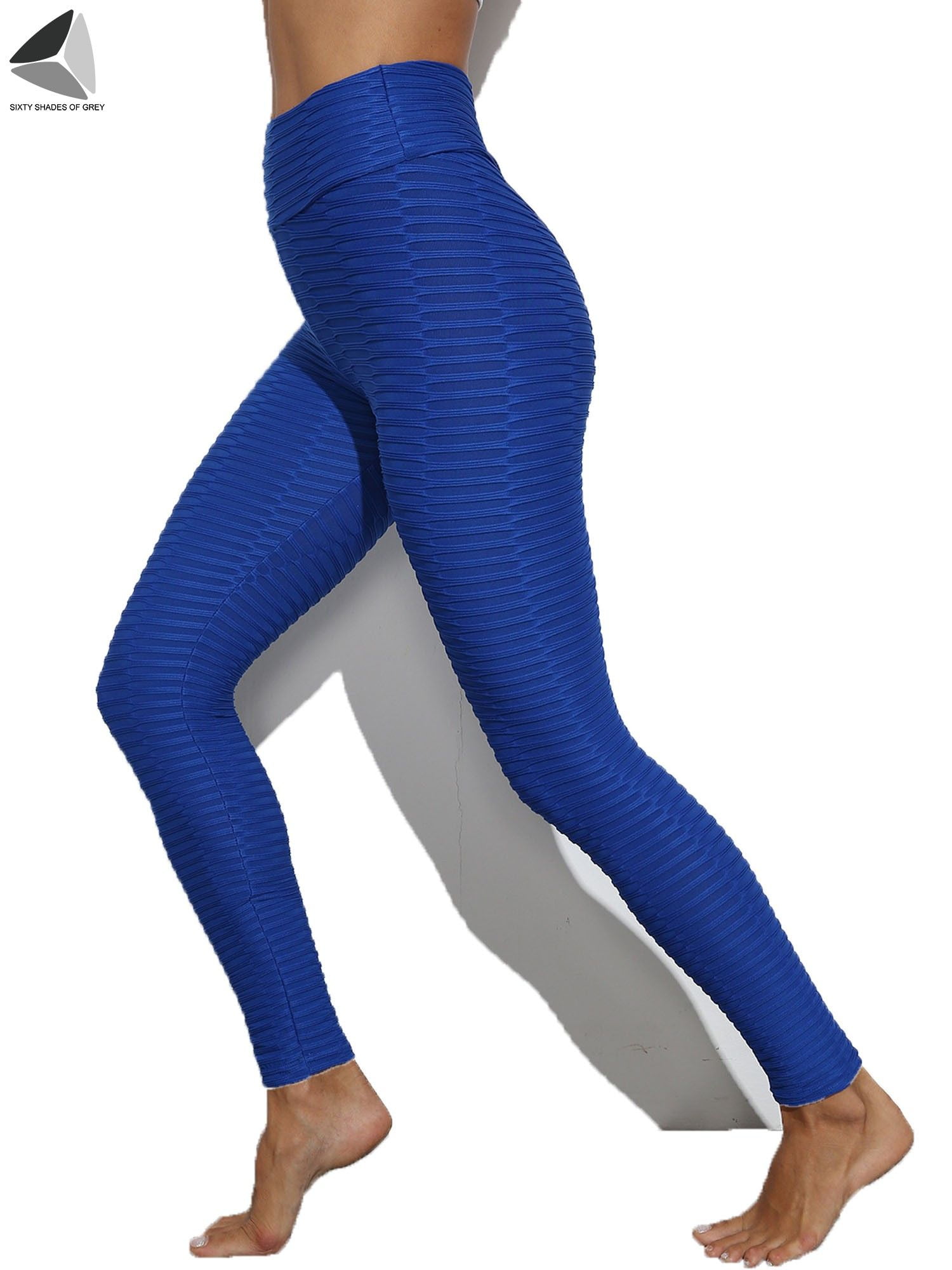 PULLIMORE Womens High Waisted Yoga Capri Pants Tie Dye Butt Lifting  Leggings Tummy Control Slimming Textured Booty Leggings (XL, Blue)