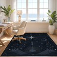 thumbnail image 3 of Design&I 4'x6' Ultra Soft Area Rug, Dark Blue Celestial Night Design Mystical Starry Sky with Moon Motif Fluffy Washable Non Shedding for Bedroom Living Room Home Office, 3 of 3