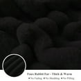 thumbnail image 5 of XeGe Fluffy Faux Rabbit Fur Body Pillow Cover, Soft Plush Fuzzy Wide Striped 20x54 Body Pillowcase with Zipper, Home Decorative Shaggy Furry Ribbed Long Pillow Cover for Bed Couch Sofa Bedroom, Black, 5 of 6