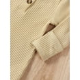 thumbnail image 5 of Cenuakty Toddler Newborn Outfit Adorable Solid Color Long Sleeve Round Neck Jumpsuit and Hat Set, 5 of 5
