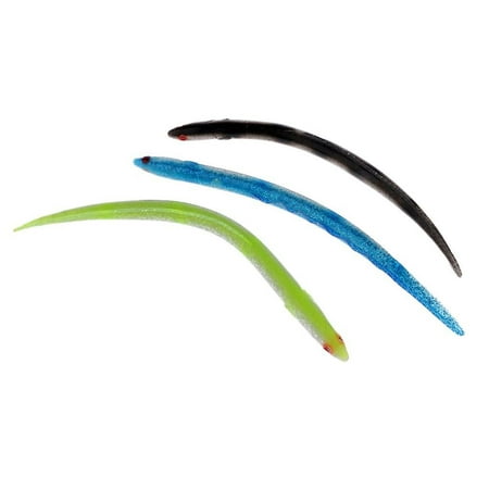3 Pieces Glitter Soft Plastic Reusable Fishing Lures Baits Life-like Eel