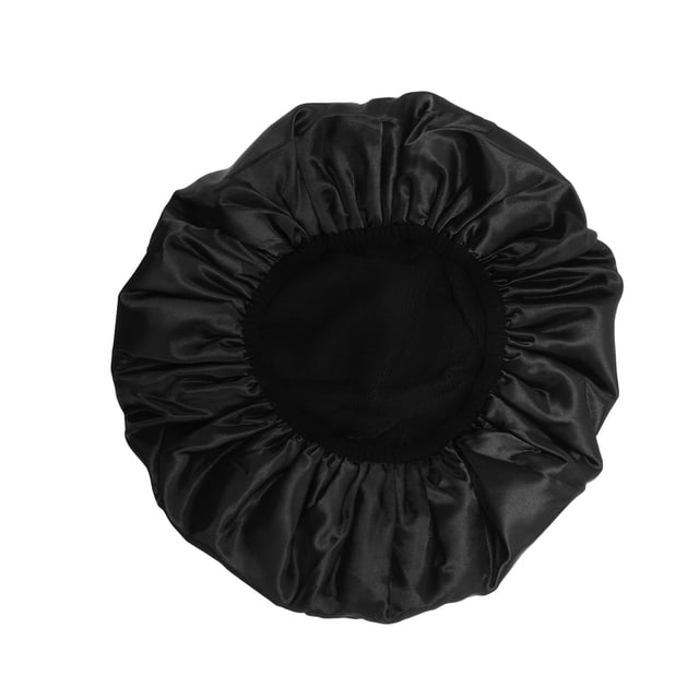 Gorro de Ducha Sólido Durable para Mujeres de Unique Bargains para Baño, Vacaciones, Hotel, Viaje, Satén EVA Negro