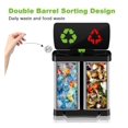 Dual Trash Can, 16 Gallon/ 60L Stainless Steel Trash and Recycling