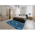thumbnail image 5 of Ahgly Company Machine Washable Indoor Round Transitional Deep-Sea Blue Area Rugs, 8' Round, 5 of 7
