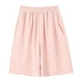 thumbnail image 6 of CAICJ98 Kids Boys Girls Cotton Shorts for Summer Casual Athletic Running Basketball Jogger with Side Pockets Pink,10-11 Years, 6 of 7