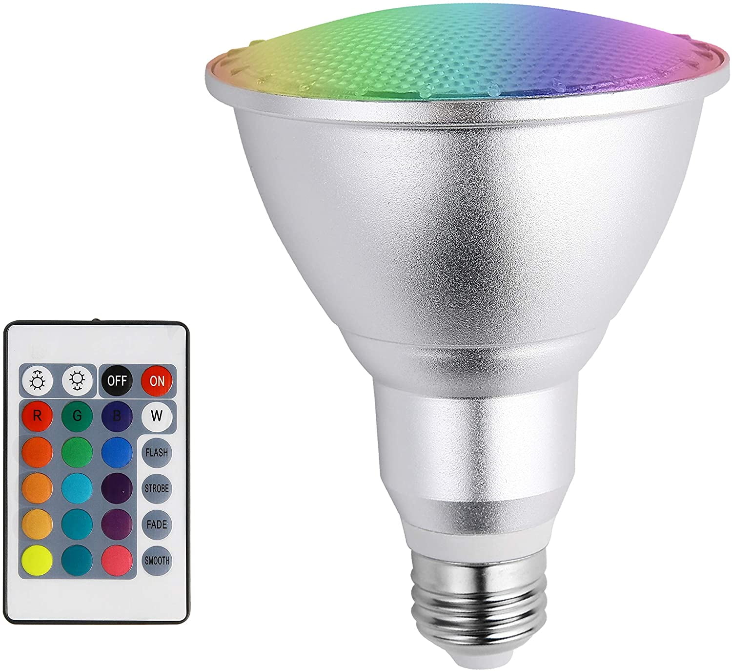 stuk majoor Verwarren Led Colored Light Bulb E27 10W PAR30 RGB Dimmable Spotlight 16 Color  Changing with IR Remote Control for Home, Living Room, Party Decoration  Waterproof Indoor Floodlight - Walmart.com