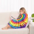 thumbnail image 4 of Rainbow Tie Dye Spiral Layer Pattern Blanket Hoodies for Kids 6-13YR Oversize Wearable Blanket Hoodies for Boys Girls Teens, 4 of 7